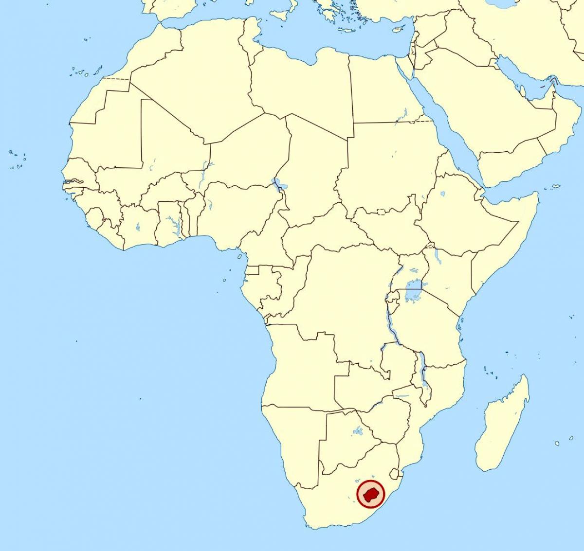 लेसोथो में अफ्रीका नक्शा