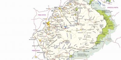 नक्शे के लेसोथो सीमा पदों